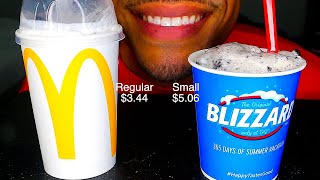 MCDONALD'S OREO MCFLURRY VS DAIRY QUEEN OREO BLIZZARD | ICE CREAM PRICES + COMPARISON | BETTER?