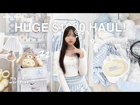 $1000 HUGE try-on haul!🛒🐰(40+ items) : Lewkin, Flower Knows, Jeulia, OOTDBUY, AIR SPACE