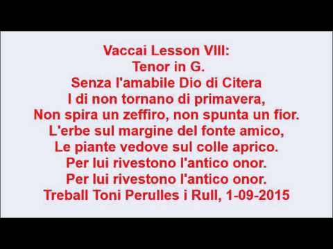 Vaccai Lesson VIII Senza l'amabile G A