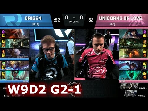 Origen vs Unicorns of Love | Game 1 S7 EU LCS Spring 2017 Week 9 Day 2 | OG vs UOL G1 W9D2
