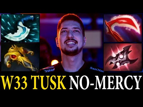 W33 NO MERCY TO ENEMIES | Tusk Gameplay | Dota 2 Pro Players Clips