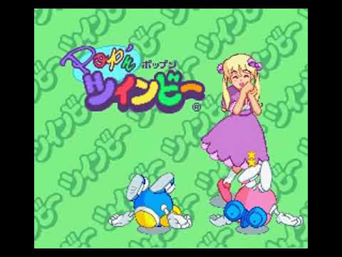 Pop 'n Twinbee (SNES) - Full Run Doubleplay on Level 1 (Easiest)