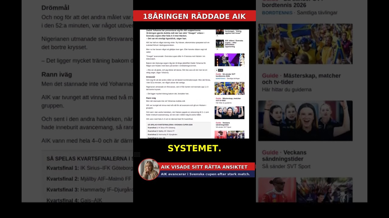 💻 18ÅRINGEN RÄDDADE AIK 🇸🇪 #Shorts