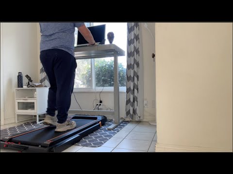 Acezoe 2-in-1 Foldable Treadmill with 3-Level 10% Incline, Walking Pad for Home Small Office, Compact Portable Under Desk Treadmill with Handle,Dual LED Display, APP & Remote, 300 lbs Capacity video review thumbnail