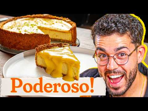 Cheesecake de Lima e Limão com cobertura de Lemon Curd