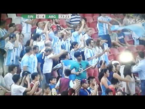 GOL GOL GOL GOLAZO DE PAREDES ARGENTINA VS SINGAPUR AMISTOSO INTERNACIONAL 4-0