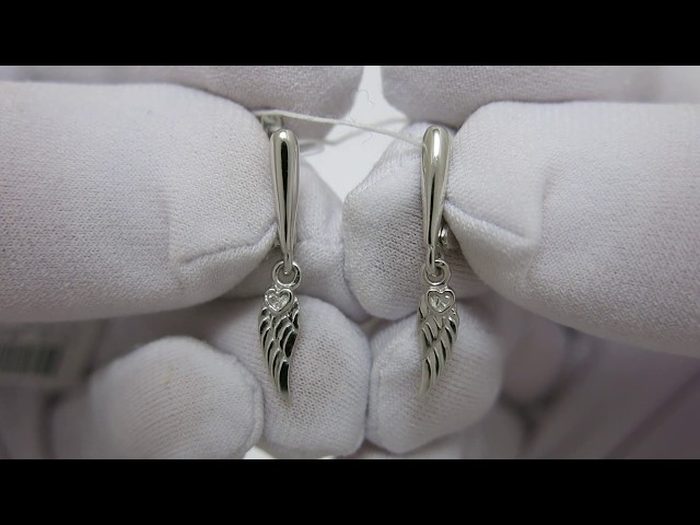 Срібні сережки "Крило" 302кн Відео огляд