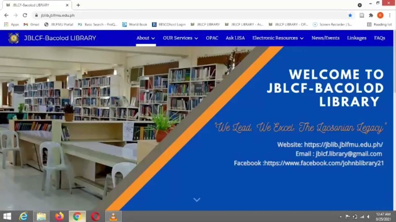 JBLCF  Bacolod Library Orientation S Y   2021 2022