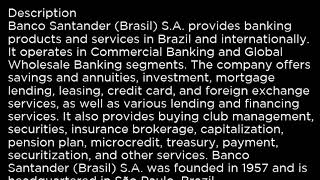 BSBR Banco Santander Brasil S A  BSBR buy or sell Buffett read basic
