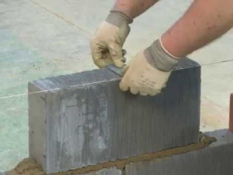 Laying blocks to line