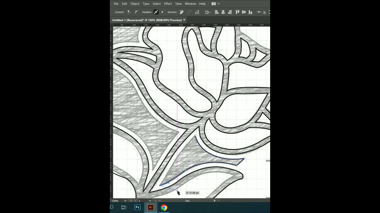 Rose Logo Process in Illustrator #shorts #logodesign