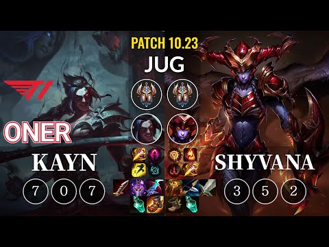T1 Oner Kayn vs Shyvana Jungle - KR Patch 10.23