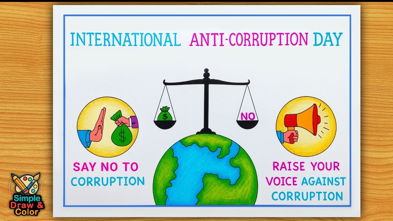 International Anti-Corruption Day Drawing | Say No To Corruption Poster | Easy Poster Drawing