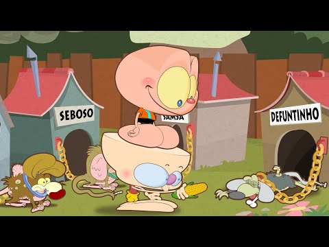 Mongo e Drongo levam Defuntinho passear - Desenho animado com bicho de estimação - pets