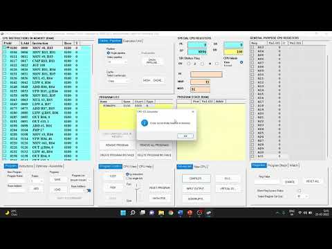 Loading a program into Memory in CPU Simulator