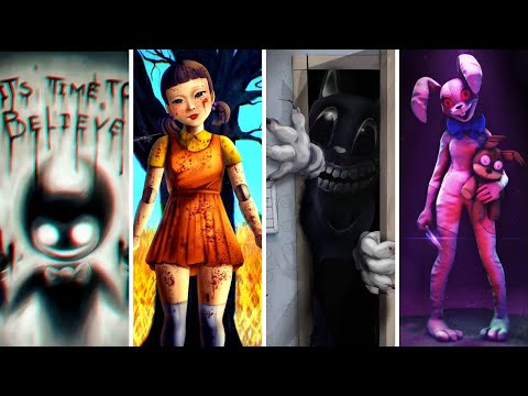 Bendy vs Squid Game vs Cartoon Cat vs Vanny | Tiles Hop: EDM Rush!