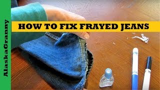 How To Fix Frayed Jeans - Denim Laundry Solutions Tip Tricks Hacks No Sew Clothing Repair