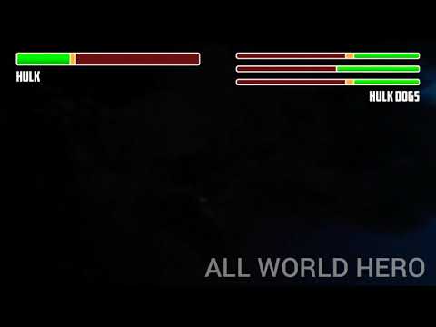 HULK VS 3 HULK DOGS (All World Hero)Hero HealthBars