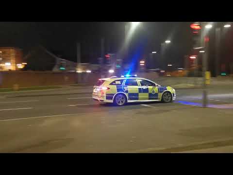 Merseyside police Ford mondeo dog unit responding to unknown incident