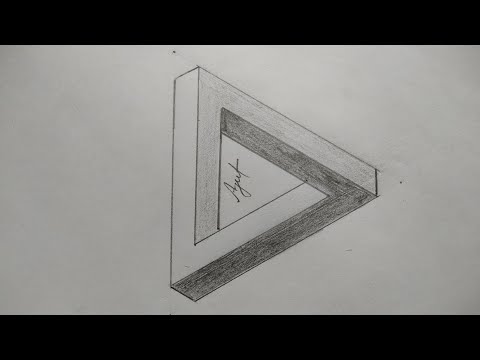 how to drawing 3D triangle / impossible triangle / draw 3D triangle / simple easy 3d triangle / step