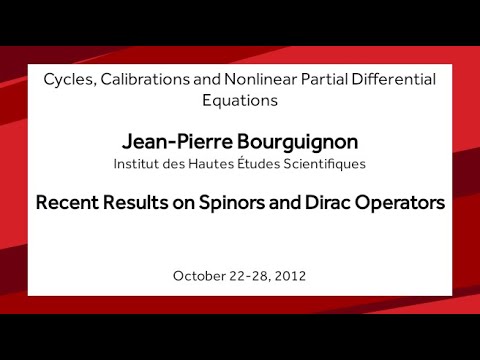 Recent Results on Spinors and Dirac Operators - Jean-Pierre Bourguignon