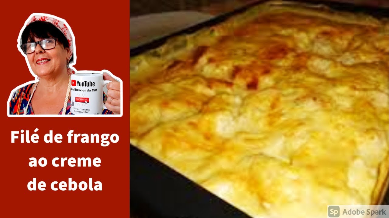 FILÉ DE FRANGO AO CREME DE CEBOLA.Receita fácil de filé de frango.Low carb.