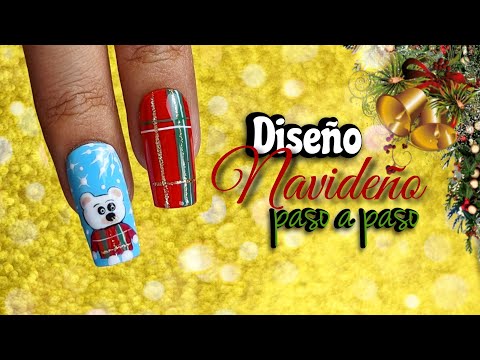 Diseño de uñas NAVIDAD | Decoración de uñas OSO POLAR | Christmas Nailart ♥ Nailart By Andy