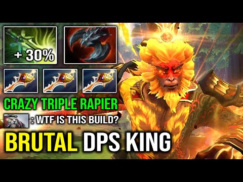 WTF Triple Rapier Monkey King Brutal DPS Hit Like a Truck Deleted Everything on His Path Dota 2