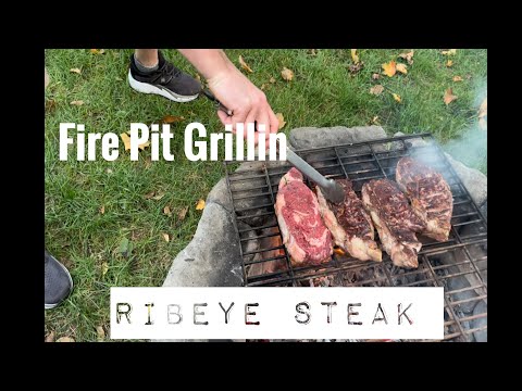 Easy Way To Grill Ribeye Steak On Open Flame Fire Pit Backyard Style !