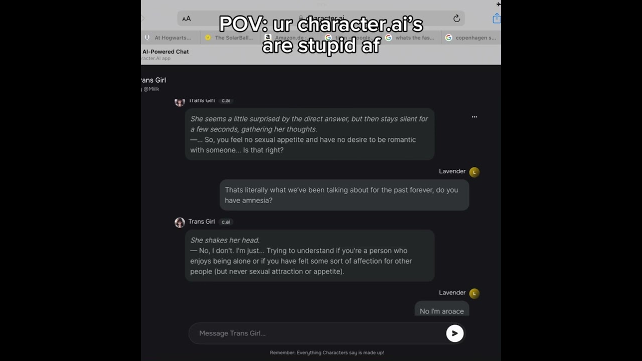POV: ur character ai’s are stupid af #characterai