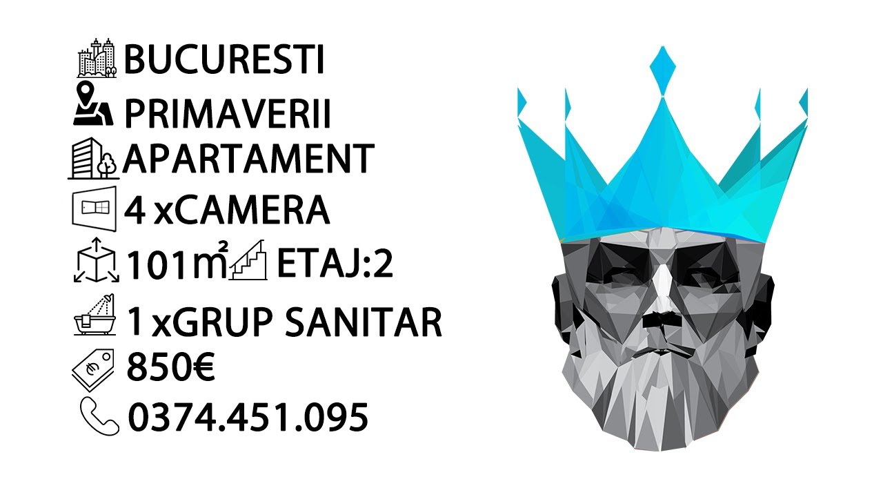 Tur video Primaverii | 4 Camere | Centrala | Parcare | Zona Verde