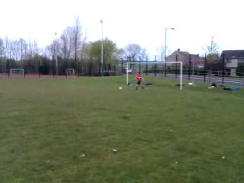 Soccer am crossbar challenge in Carnmoney