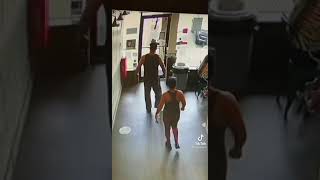 Angry man has a freakout and breaks a door after being told wear a mask #shorts