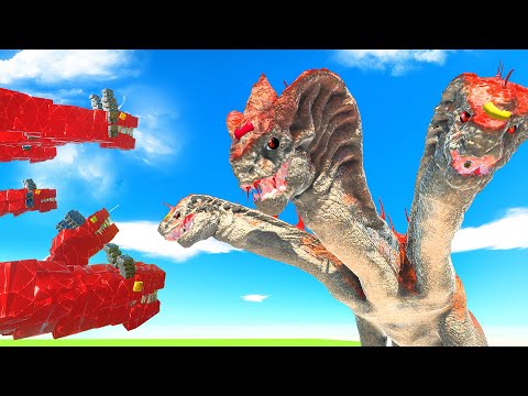 SUPER KING MEGA HYDRA vs 8 HEADED HYDRA - Animal Revolt Battle Simulator ARBS