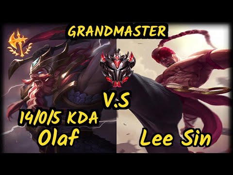 ONE 4LaN (OLAF) vs LEE SIN - 14/0/5 KDA JUNGLE GAMEPLAY - BR Ranked GRANDMASTER v9.7