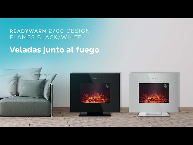Cecotec ReadyWarm 2700 Design Flames Black Chimenea Eléctrica 2000W con Mando a Distancia Negra video