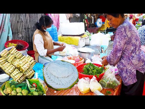 Wet Market At Oudong, Cambodian Market Food Show