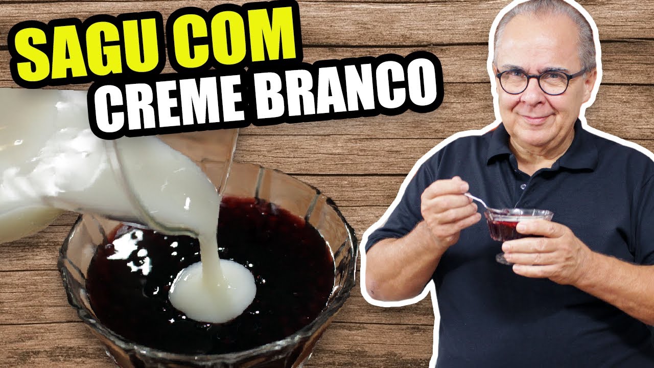 Sagu ao Vinho com Creme Branco Especial do Chef Taico