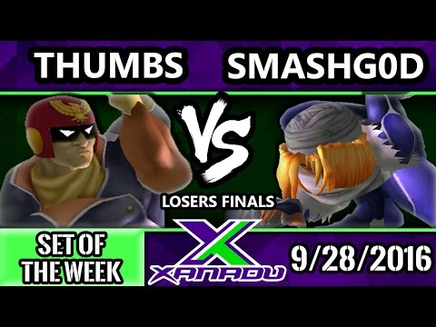 S@X 169 - SmashG0D (DK, Sheik) Vs. Thumbs (Captain Falcon) SSBM Losers Finals - Smash Melee