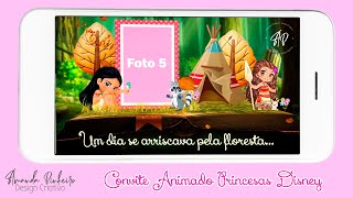 Vídeo de Convite Animado Princesas Disney