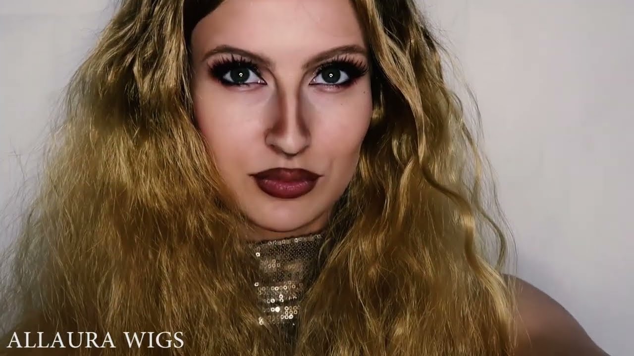 RnB Beauty (Beyonce Lemonade) Long Blonde Brown 80s Perm Womens Costume Wig