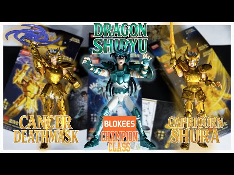 BLOKEES Champion Class - Dragon Shiryu | Cancer DeathMask | Capricorn Shura.