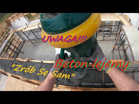 22#Budowa domu systemem gospodarczym.Zalewanie wieńca garażu.