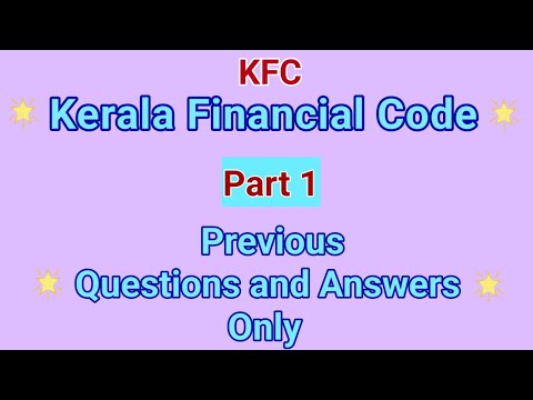 Kerala Financial Code- Part 1 Previous Questions and Answers KFC   Department Test #kfc #kpsc