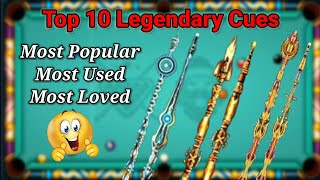 Top 10 Legendary Cue In 8 Ball Pool || 8 Ball Pool Most Powerful Cue #8ballpool #legendarycue