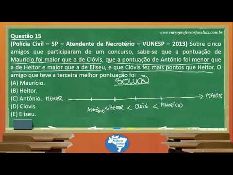 QUESTÃO 15 LÓGICA VUNESP  Professor Joselias