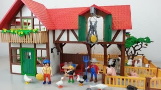 Playmobil Bauernhof 6120 auspacken seratus1 Kühe Schweine Country