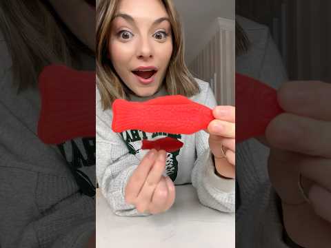 Swedish Fish but every time it gets bigger!  😳 #candy #comedy