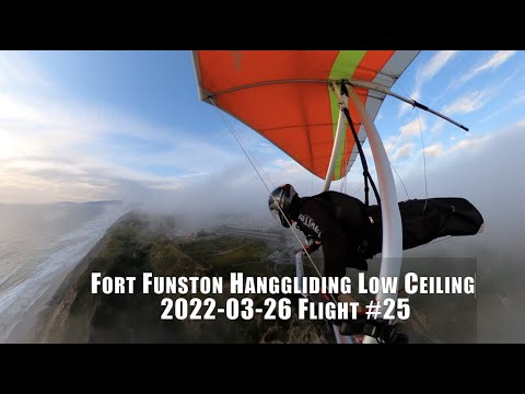 2022-03-26 Hanggliding Flight #25 at Fort Funston with low ceiling