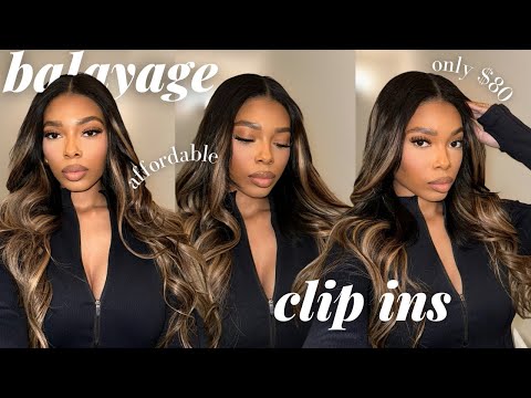 $80 AMAZON CLIP INS?! | The BEST Balayage Clip Ins